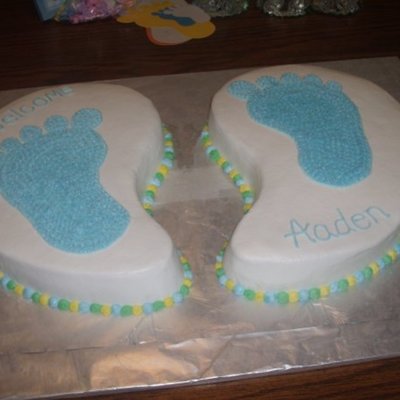 Footprint Baby Shower Cake