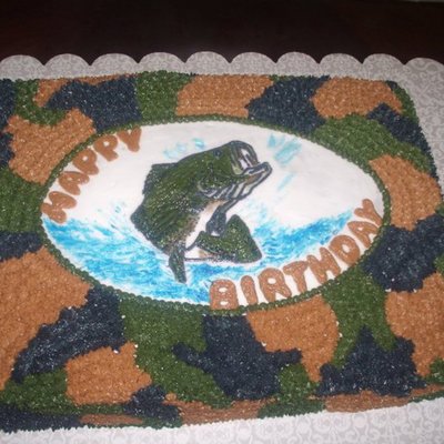 Fish & Camo Cake