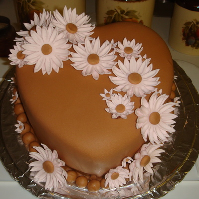 Brown & Pink Heart Cake