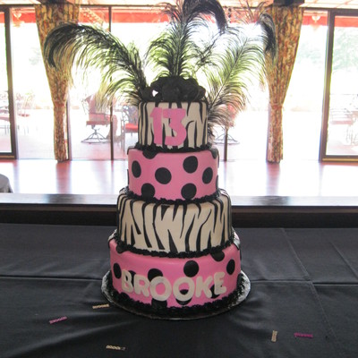 Hot Pink And Zebra Cake