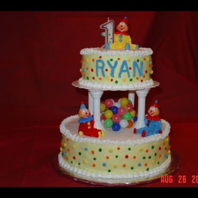 Ryan's Tiered Clown Cake