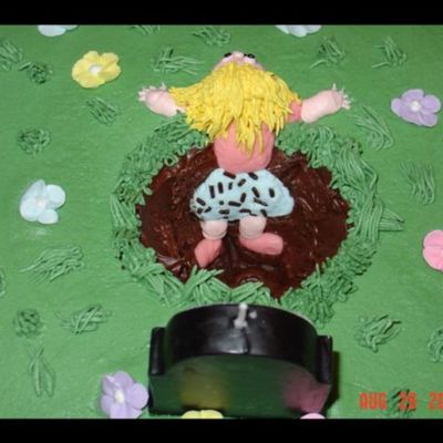 Tiffany's "over The Hill" Cake-Rear View