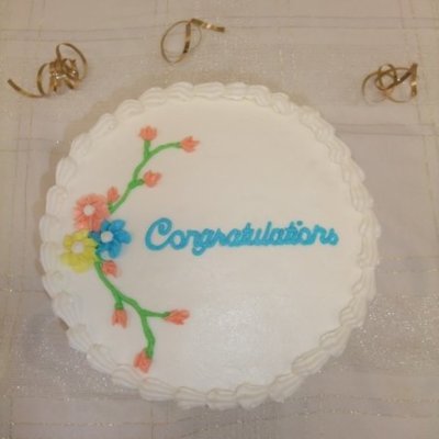 Round Tier Congratulations Cake