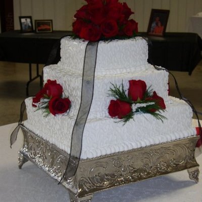 3-Tier Square Wedding Cake