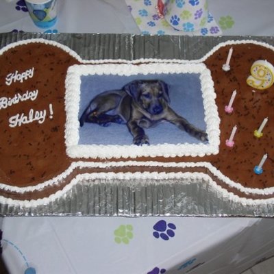 Dog Bone Birthday Cake