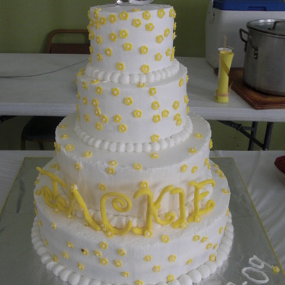 Yellow And White Quinceanera