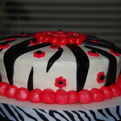 Hot Pink Zebra Birthday Cake