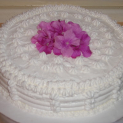 Simple Butter Cream Frosted Wedding Cake