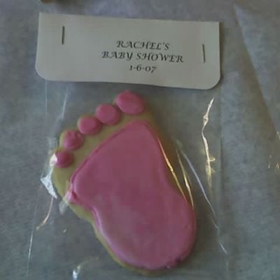 Pink Footprint Cookie