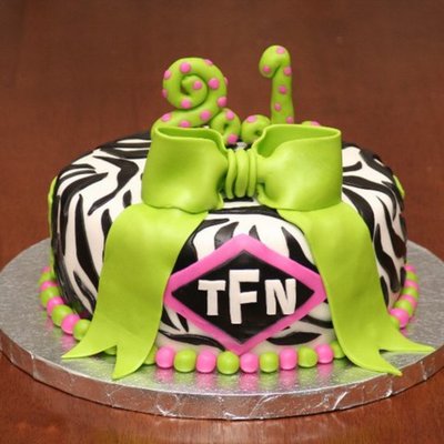 21St Birthday Zebra Cake