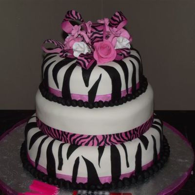 Zebra Striped Birthday Cake