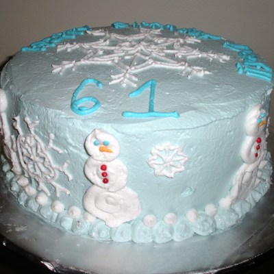 Snowman/ Snowflake Cake