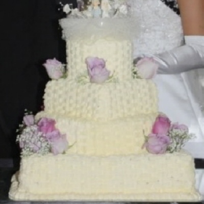 4 Tier Basketweave Wedding Cake