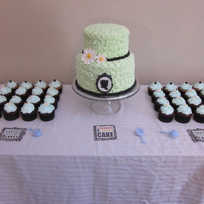 Baby Shower Cake And Cupcakes
