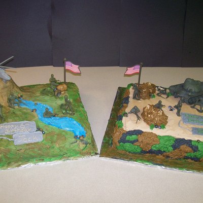 Brother's Military Camo Cakes