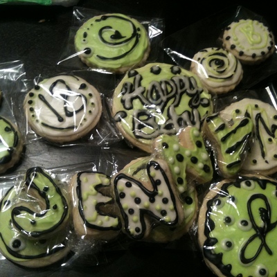 Green And Black Polka Dot Cookies