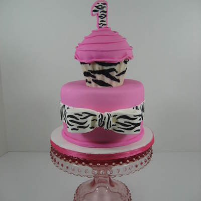 Cupcake Pink Zebra