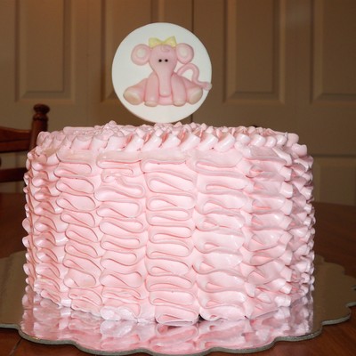 Pink Elephant Ruffle Cake