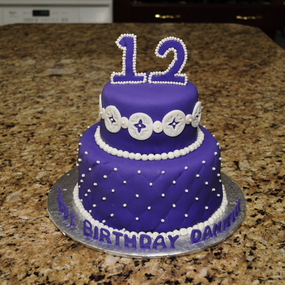 Purple And Pearls Birthday Cake