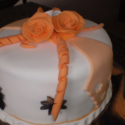 Orange/black Floral Cake