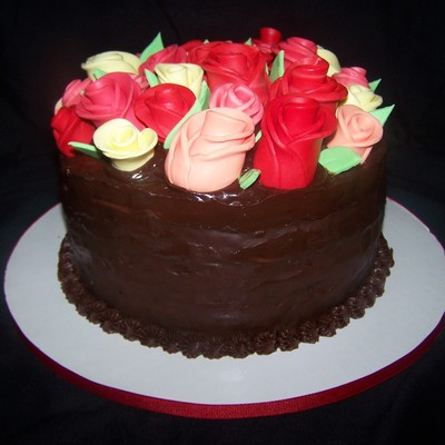 Chocolate Doberge With Fondant Roses