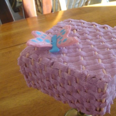 Mini Butterfly Basket Weave Cake