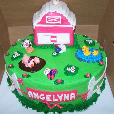 Farm Barnyard Cake