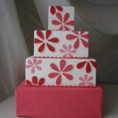 Fuschia Blooms Cake