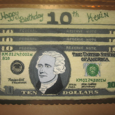 10 Dollar Bill Cake