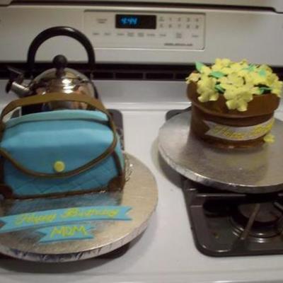 Purse Cake & Flower Pot Cake