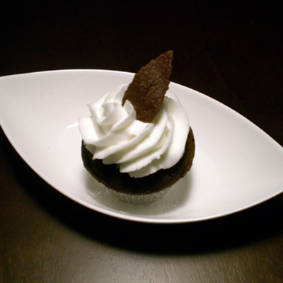 Chocolate-Peppermint Cupcakes With Chocolate Mint Leaves
