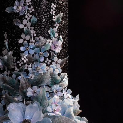 Wafer Paper On Black Glitter