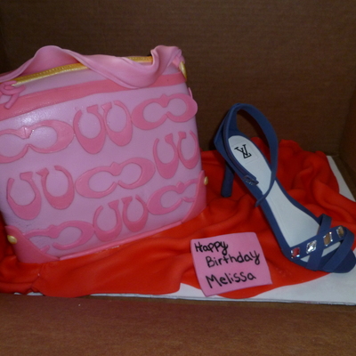 My First Time Doing A Shoe And Purse Cake