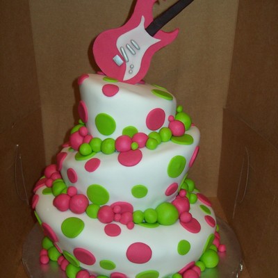 Topsy Turvy Guitar Cake