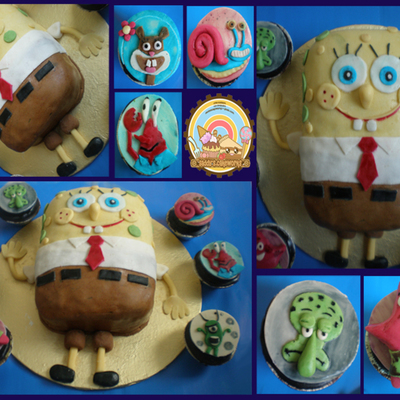 Spongebob Cake And Cupcakes