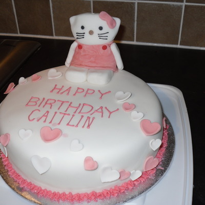 Hello Kitty Birthday Hearts Cake