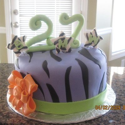 Zebra Print With Ribbon Rose
