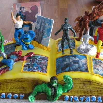 Pop-Up Comic Birthday Cake