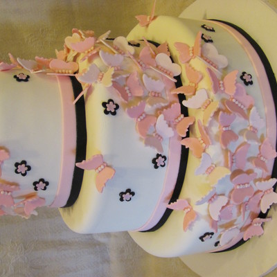 Spiral Butterfly Wedding Cake