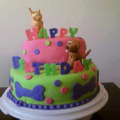 Cat And Dog Birthday Cake