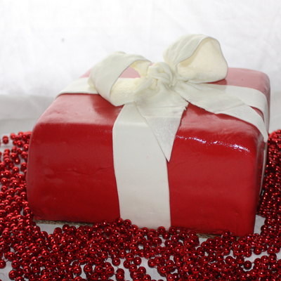Red Present Cake