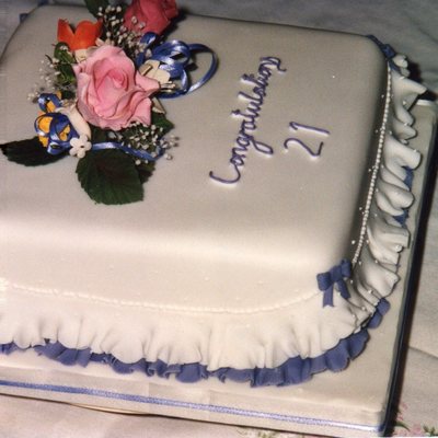 Lilac Frilled 21St Birthday Cake