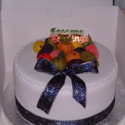 Marzipan Fruit Christmas Cake