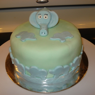 Blue Elephant Baby Cake