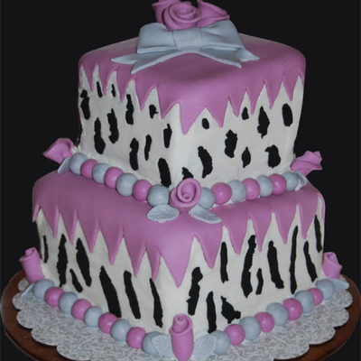 Zebra Pink Whimsical Cake