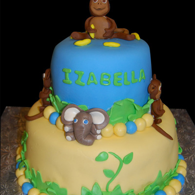 Monkey And Elephant Cake
