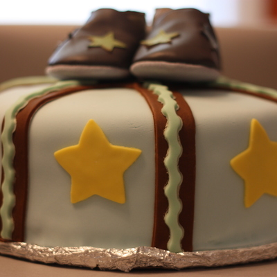 Baby Boy Bootie Cake