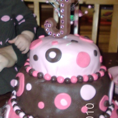 Pink Abd Brown Polka Dot