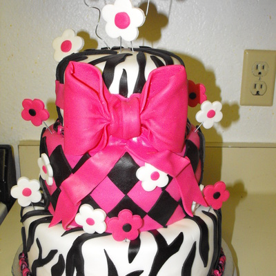 Hot Pink And Black Cake