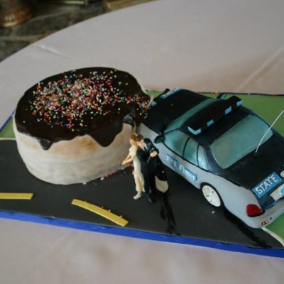 Cruiser Crashed In A Boston Creme Donut